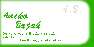 aniko bajak business card